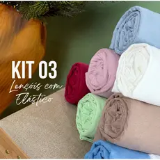 Kit 03 Lençol Avulso Sortidos com elastico Solteiro , Casal, Queen e King em malha premium100% Algodão