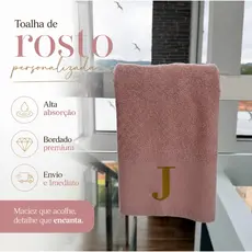 Toalhas de Rosto com Inicial bordada 100% Algodão Fio Penteado 540g