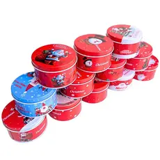 Lata de Metal natal vermelho decorativo sortido natalino