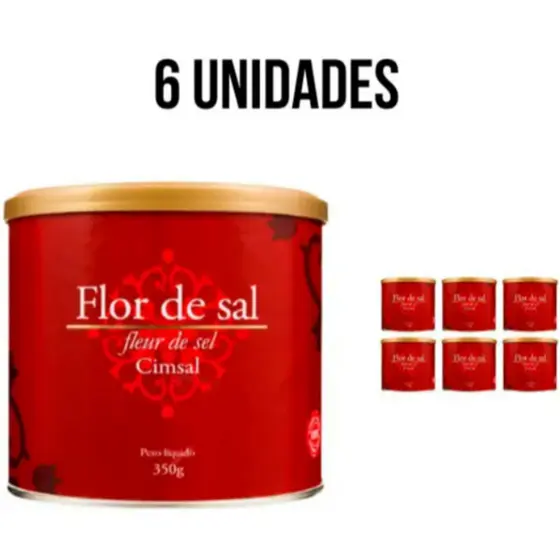 Kit 6x Flor de Sal Marinho Cimsal Lata 350g