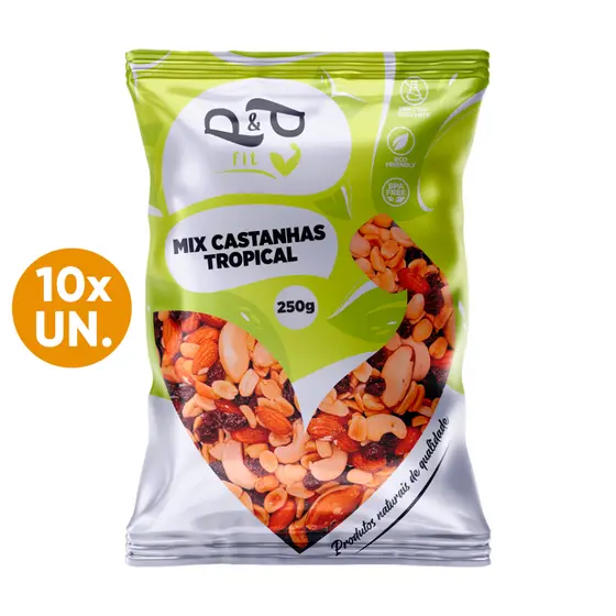Mix Castanhas Tropical Atacado 10 Unidades 250g - P&P