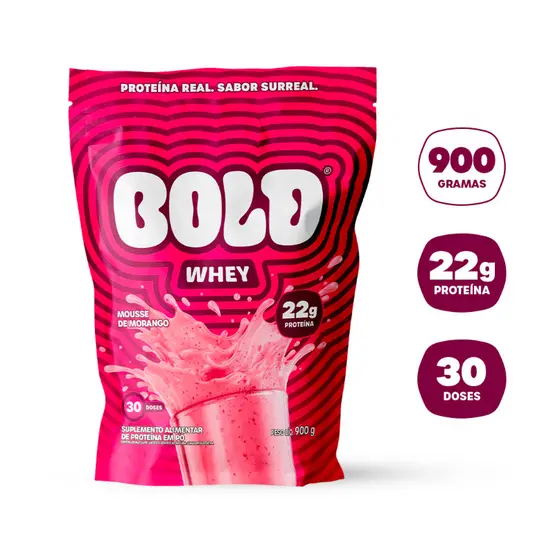 Bold Whey Protein 900g Mousse de Morango – Suplemento Proteico Original
