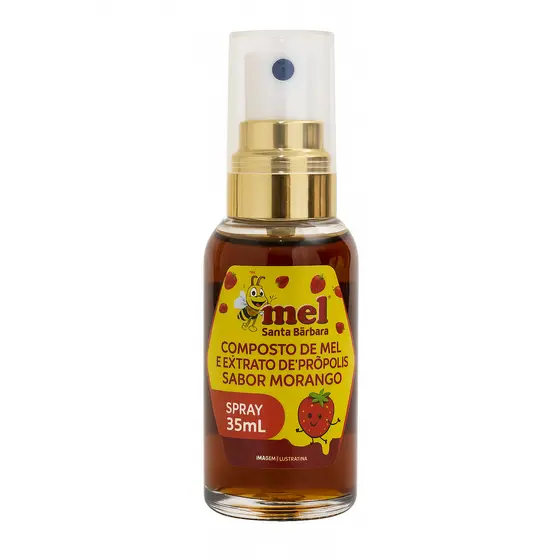 Spray de Mel e Própolis Infantil Sabor Morango 35ml | Santa Bárbara Kids | Natural