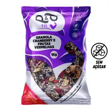 Granola Cranberry e Frutas Vermelhas Sem Açúcar 1kg - P&P