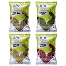 Kit Chá Detox Hibisco Chá Verde Cavalinha e Sene em folhas 400g