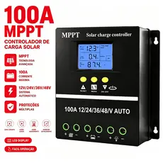 Controlador De Carga Solar MPPT 100A Regulador 12V 24V 36V 48v Controlador De Iluminação Pública