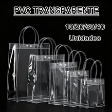 10/20/30/40 Unidades Reutilize Sacos De Presente Plástico Pvc 20*20*8cm