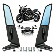 Espelho Retrovisor Para Motocicleta, Refletor Universal De Asa Fixa, Espelho Retrovisor Lateral Giratório