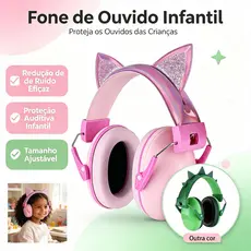 Protetores auriculares infantis com cancelamento de ruído de 28 dB, bloqueiam o ruído e são confortávei
