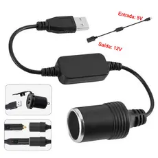 2 Pcs Adaptador De Acendedor De Cigarro USB Para Carro, Cabo Adaptador De Alimentação De 5 V Para 12 V