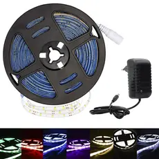 Fita Led 2835 Rolo 5 Metros Luz 12v 300leds Ip65 Dupla Face + Fonte Bivolt