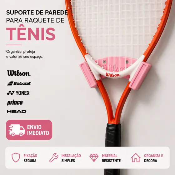 Suporte de Parede para Raquete de Tênis | Premium com Marca