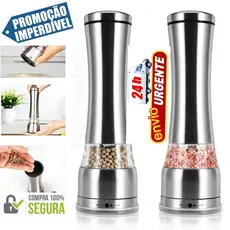 Kit 2 Moedor Em Inox P/ Sal E Pimenta Manual - Saleiro