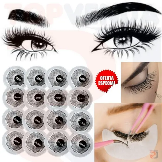 kit 4/8/12 Peças Cílios Para Alongamento Temos 2 Numeros ---10/12MM