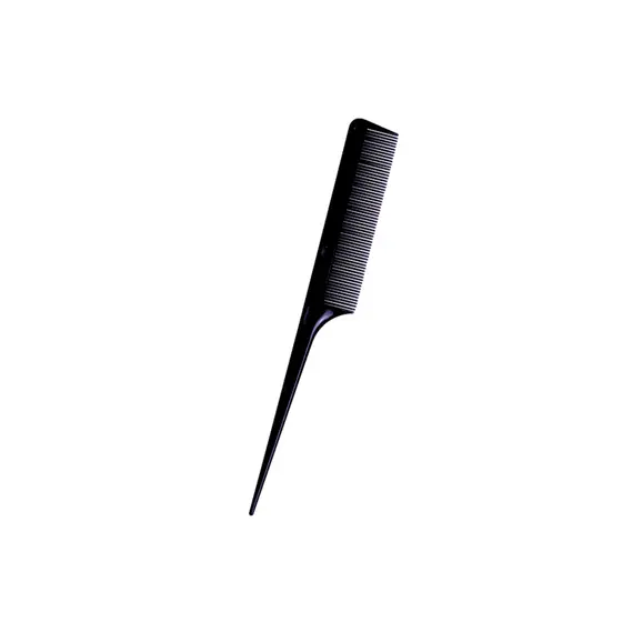 Pente Tintura Ponta Fina Cabo Fino Preto Ideal Para Corte e Tintura