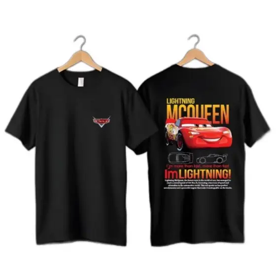 Camisetas Relâmpago Mcqueen e Sally Carrera 100% Algodão Camisa Carros Unissex novidade