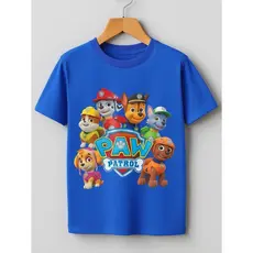 Camiseta Infantil Patrulha Canina 100% Algodão Chaise Básica Do Desenho Manga Curta