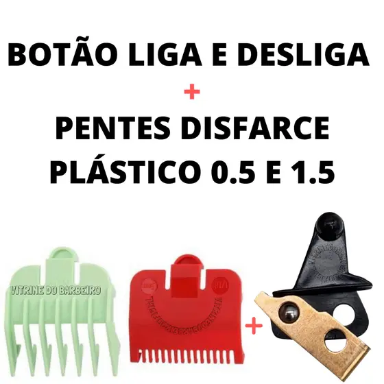 Botão Para Reposição + Pentes Para Navalhado 0.5 e 1.5