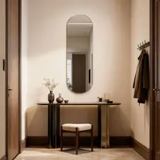 Espelho Organico Capsula Pilula Parede Corpo Inteiro Oval Capela Arco 100x36cm Closet Elegante Decoraçao Loja casa sala