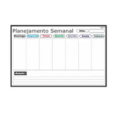 Planner Semanal 60x40cm Organizador de Rotina Parede Não Fura