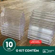 Kit Display Porta Preço Acrílico 6x4cm Precificador Porta Etiquetas de Preço - 10 unidades