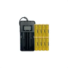 Kit Carregador De Bater + 8 Bater De Grande Durabilidade 9800mah 18650 4,2v Recarregável Bivolt