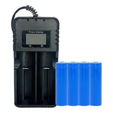 4 Baterias Recarregaveis Original Microfone Kdr200 Carregador Duplo Led Com Tela LCD indicador de carga