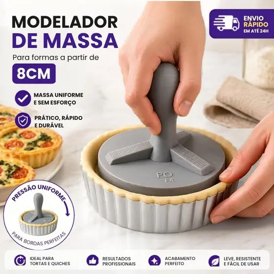 Modelador de Quiche Para Forma de Torta Massa Uniforme Confeitaria