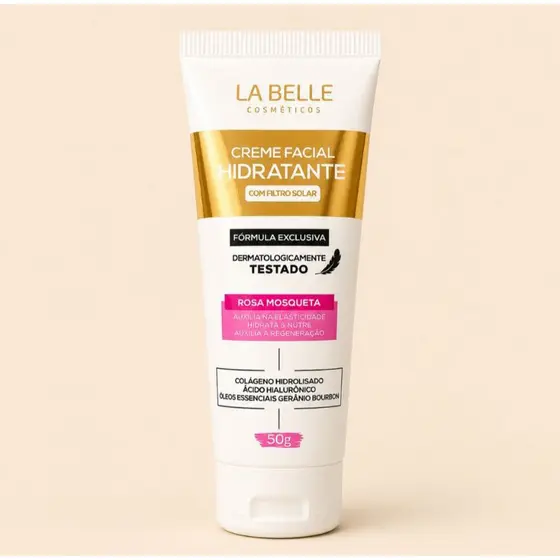 Creme Facial Hidratante, Rosa Mosqueta Skincare La Belle Cosméticos,Hidratante Facial com Filtro Solar.
