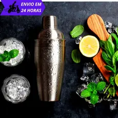 Coqueteleira Inox 3 peças 500ml Drinks Bebidas Drink Capirinha