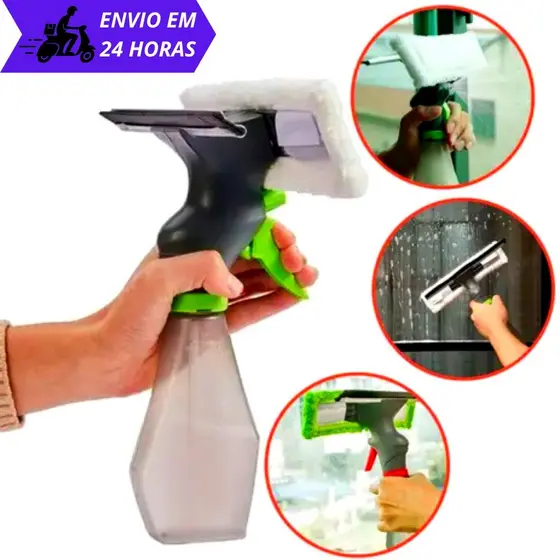 Rodo Limpa Vidro Mop 3 Em 1 Spray E Reservatório 250ml