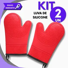 Jogo com 2 Luvas Térmicas Profissionais Antiderrapantes para Forno Cozinha e Churrasco