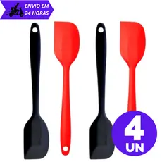Kit Espátula De Silicone Pão Duro Maciço Utensílio De Cozinha Resistente 27 cm
