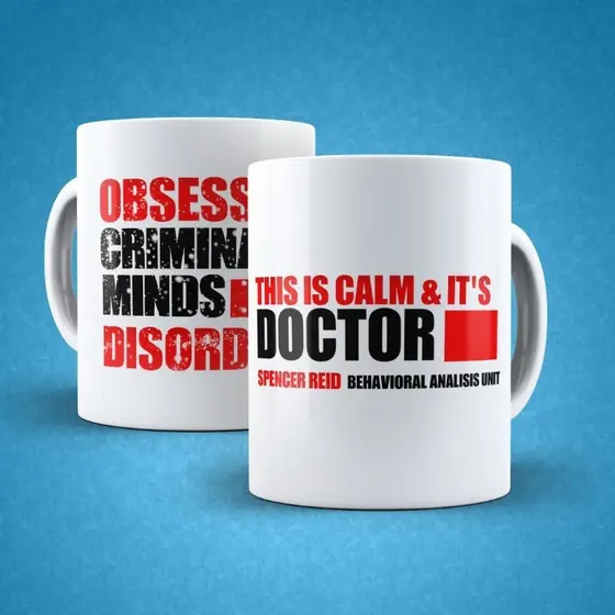 Caneca Criminal Minds - Spencer Reid - Obsessive (Porcelana)