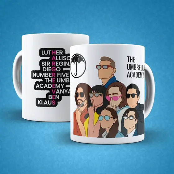 Caneca The Umbrella Academy - Hargreeves Family (Porcelana)
