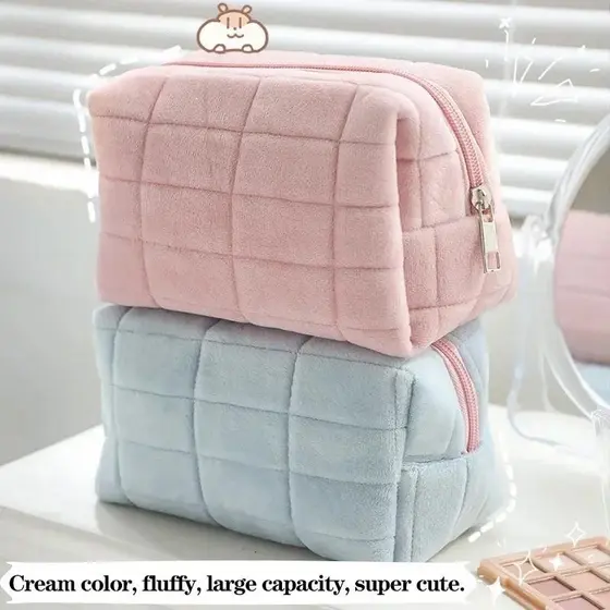 Estojo/Bolsa Organizador de Lápis/maquiagem em Forma de Travesseiro para Meninas com Grande Capacidade de Cosmética