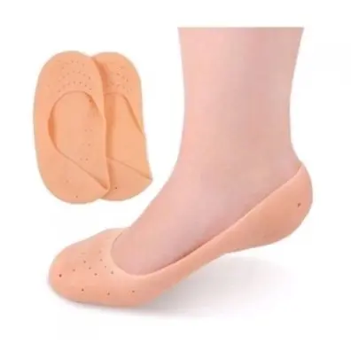 Meia Silicone Hidratante Pé Calcanhar Antiderrapante Aumento pes Protetor Silicone Pe Sapato Par de Meia Palmilha