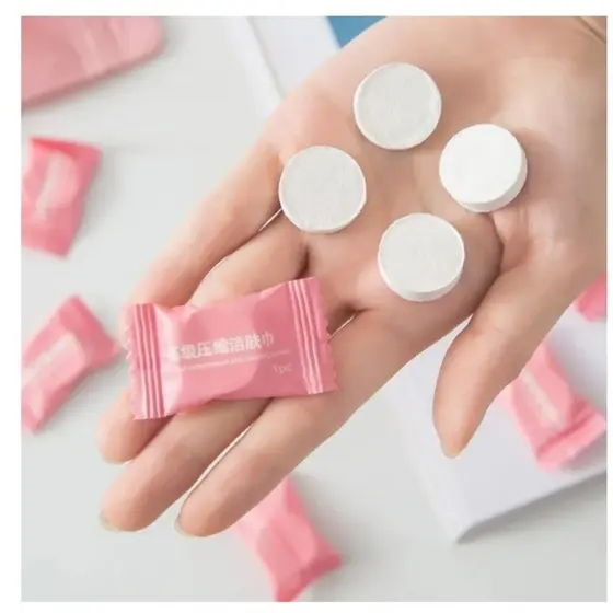 Kit Mini Toalhas Descartáveis Comprimidas Portátil Viagem Academia Spa Limpeza de Pele Bebê Estética Maquiagem Manicure