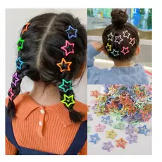 Kit 10/30/40  Peças Grampos De Cabelo Estrela Dopamina Cor Doce Para Mulheres Franja Lateral