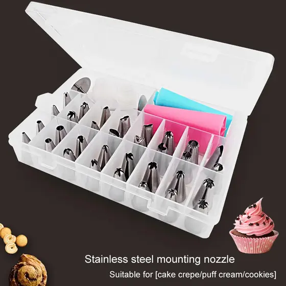 32pcs Decoração de Bico de Aço Inoxidável para Bolo