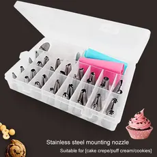 32pcs Decoração de Bico de Aço Inoxidável para Bolo