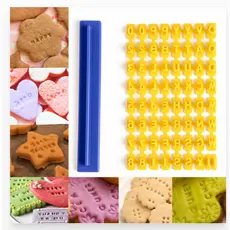 Alfabeto Impressão Do Número Molde De Biscoitos Cookie Press Cortador De Carimbos DIY Letra Bolos