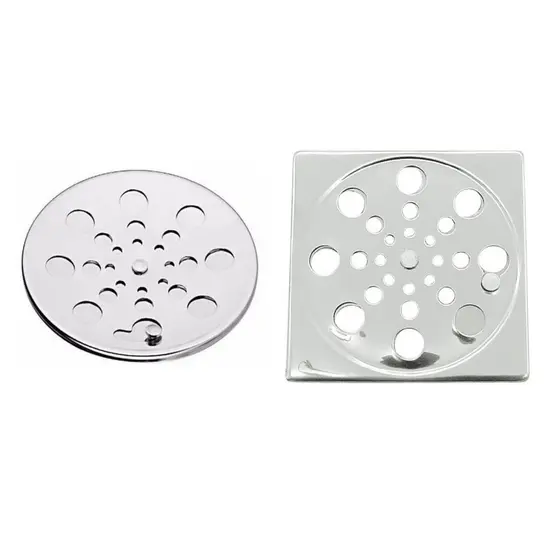 Ralo Tampa Grelha Inox Redondo 100mm e Quadrada 100mm Abre E Fecha Rotativo