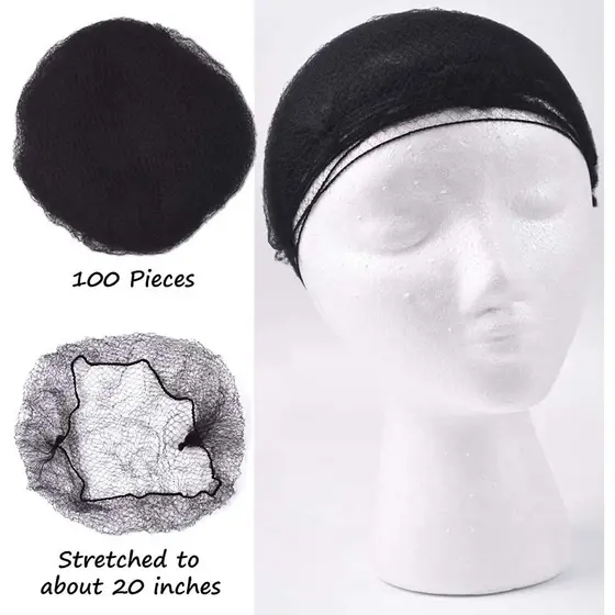 100 Pcs Redes De Cabelo , 50 Cm Invisível Elástico Malha Borda Para O Coque De Balé , Dormir , Mulheres E Peruca