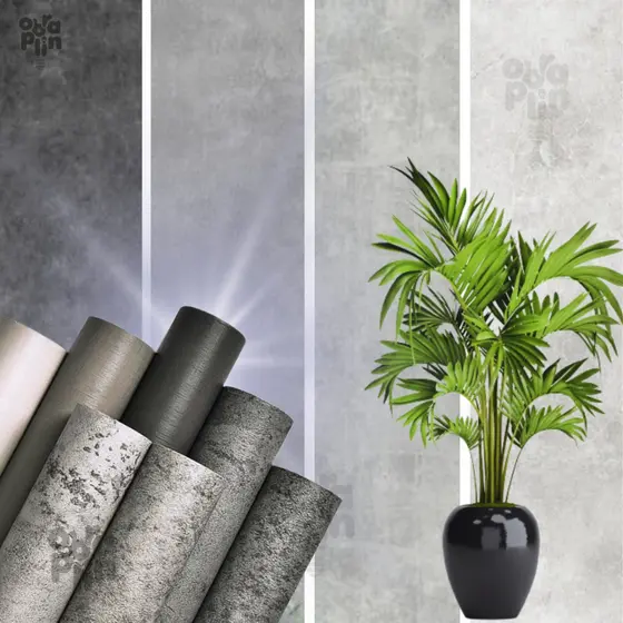 Papel De Parede Adesivo De Parede 10metros x 0,45cm Cimento Queimado Cinza Médio Industrial Para Decoração Quarto Sala