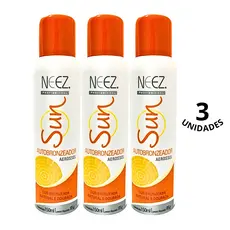 Kit 03 Autobronzeador Spray Sun Bronze Natual Sem Sol Neez Profissional