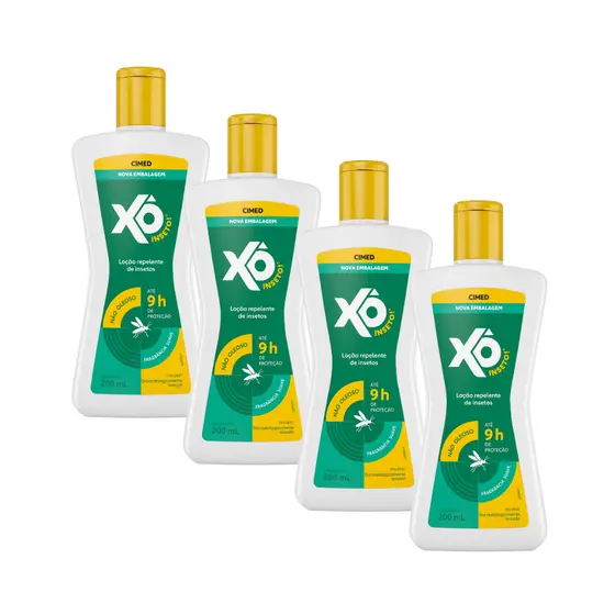 04 Un Xô Inseto Loção Repelente 9H Proteção Contra Mosquitos - CIMED