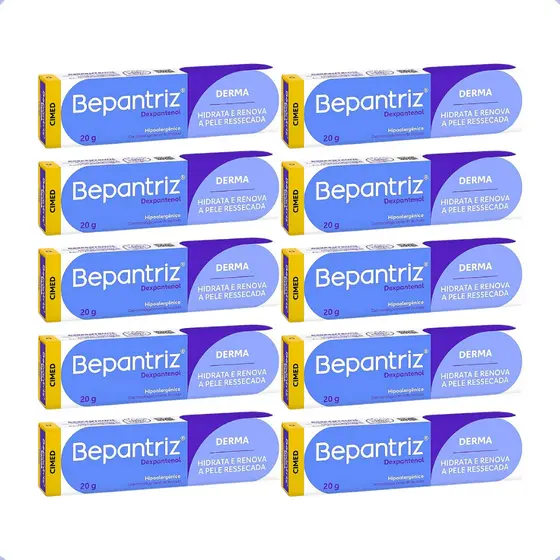 Kit 10 Un Pomada Bepantriz Derma Creme Cicatrizante Anti-Assaduras E Hidratante 20g | Cimed