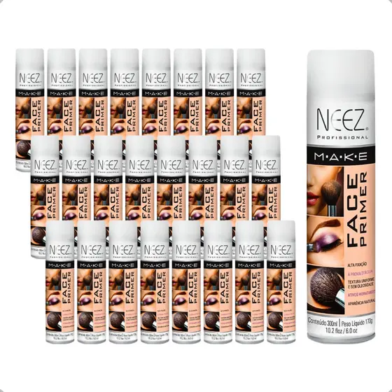 Kit 24Un Face Primer Fixador de Make Alta Cobertura Neez Profissional