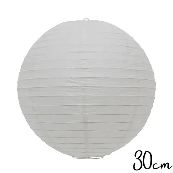 Luminária Oriental Japonesa Lanterna Balão Tyotin Decoração Papel 35 cm Branca